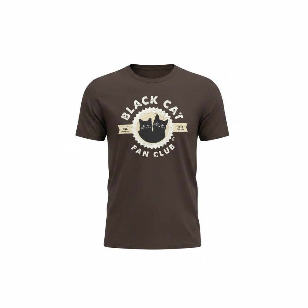 Bella Canvas Black Cat Fan Club Graphic Tee Maroon Short Sleeve Cute T-Shirt XL